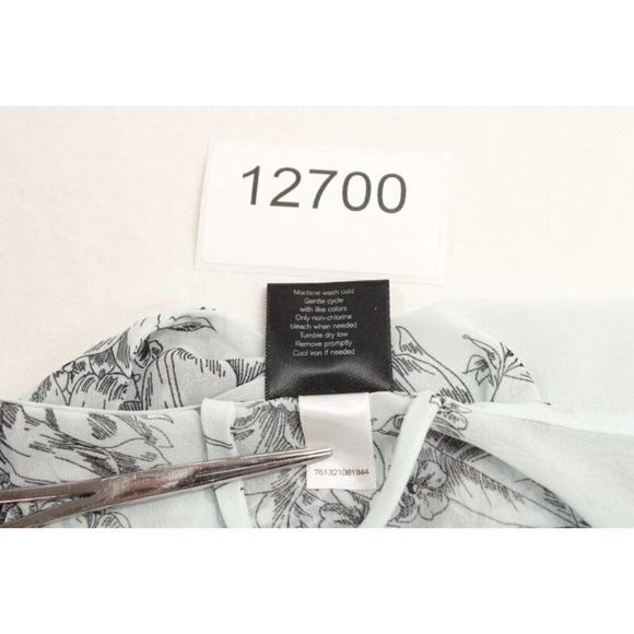 Vintage Apt 9 Wrap Robe Semi Sheer Peignoir Small Blue Floral Toile - Picture 8 of 8